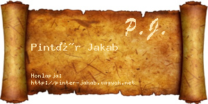 Pintér Jakab névjegykártya